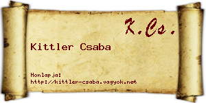 Kittler Csaba névjegykártya