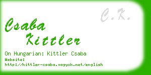 csaba kittler business card